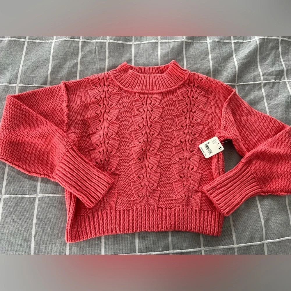 Free People Sandcastle Tan Bellsong Knit Sweater NWT